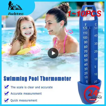 1 ~ 10ШТ Преносим ABS Пластмасов басейн Плаващ термометър за Вана СПА Хидромасажна вана Рибни Езера Измерване на температурата на водата