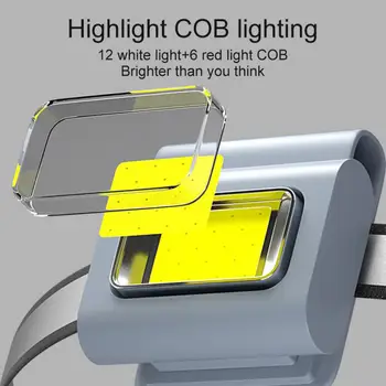 Мултифункционален led преносим фенер с магнитна зареждане, по-лека шнола за дрехи, бягаща лампа, Силиконова Работна налобная фаровете на силна светлина