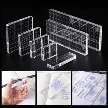 Прозрачен акрилен блок за изработка на прозрачни матрици със собствените си ръце, гумени печати за scrapbooking, декоративни, за фотоалбум
